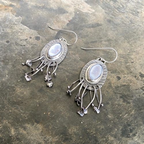 Tiny Geode Earrings Sterling silver