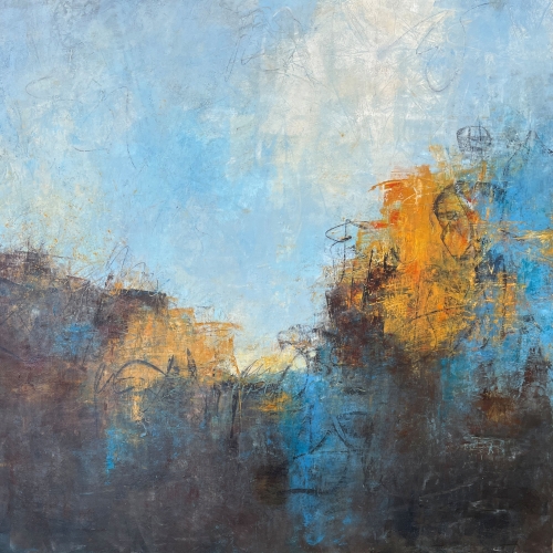Hilltowns Oil/Cold wax 30 X 30