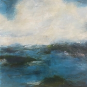 Northern seas - encaustic 16 X 16