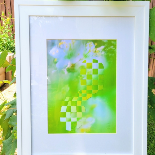 Greens of Spring woven collage